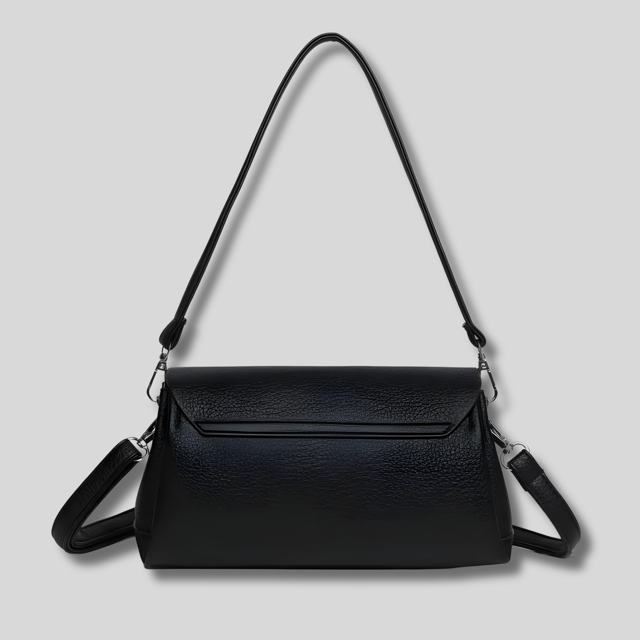 Dos du sac bandoulière Veloria noir élégant