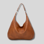 Sac Épaule hobo en cuir camel – vue de face