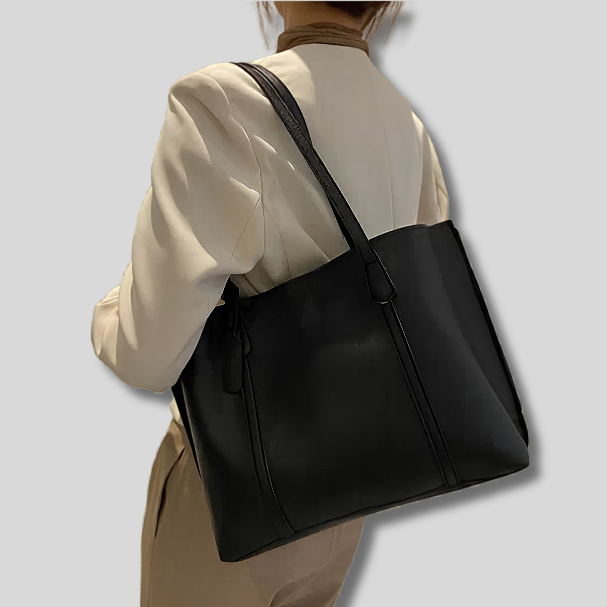 Sac Épaule Cabéria noir porté à l’épaule – style élégant et polyvalent pour tous les jours