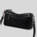Vue arrière du sac épaule matelassé noir avec poche zippée extérieure