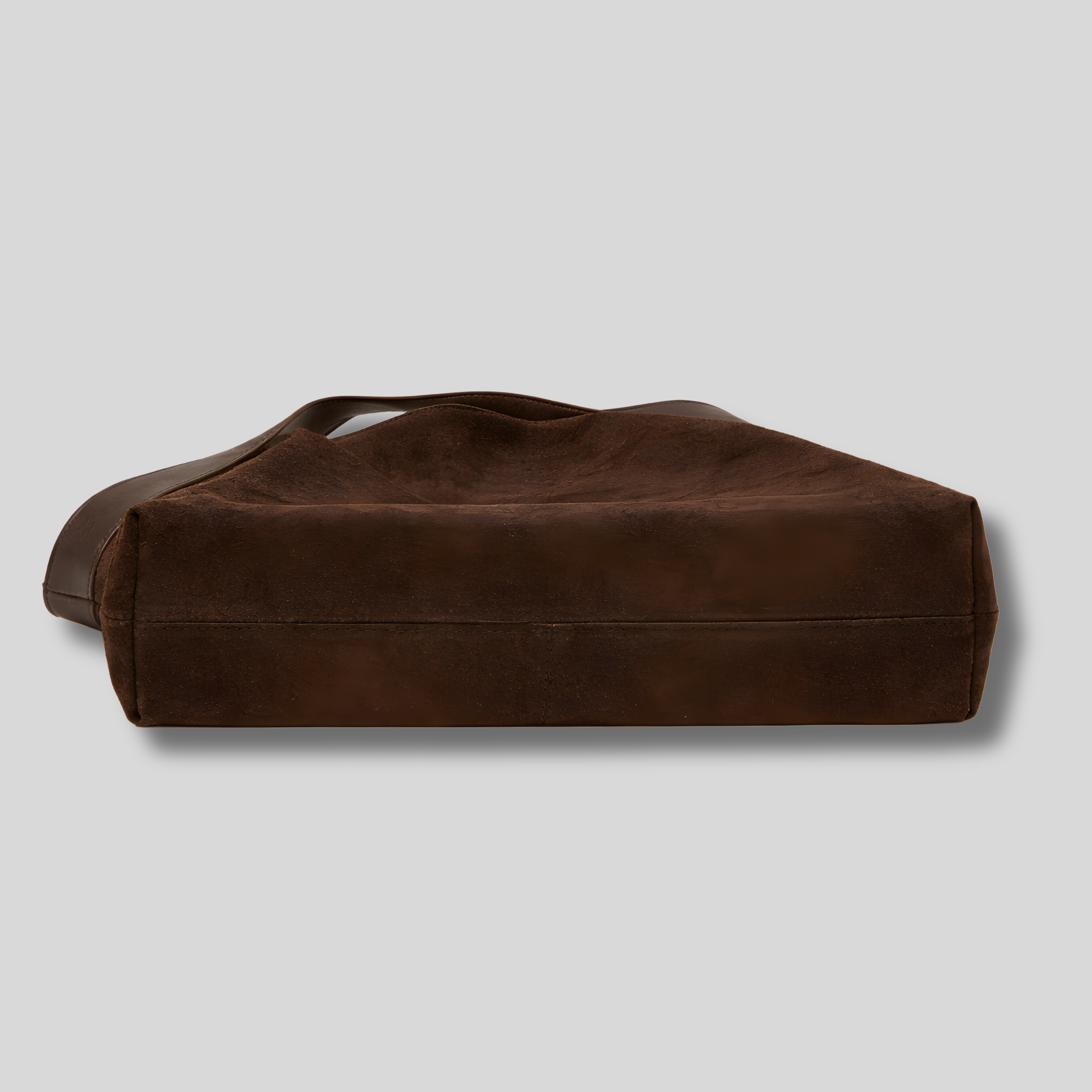 Base du Sac Cabas Auréline en daim marron – finition structurée