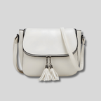 sac bandoulière blanc avec pampilles vue de face