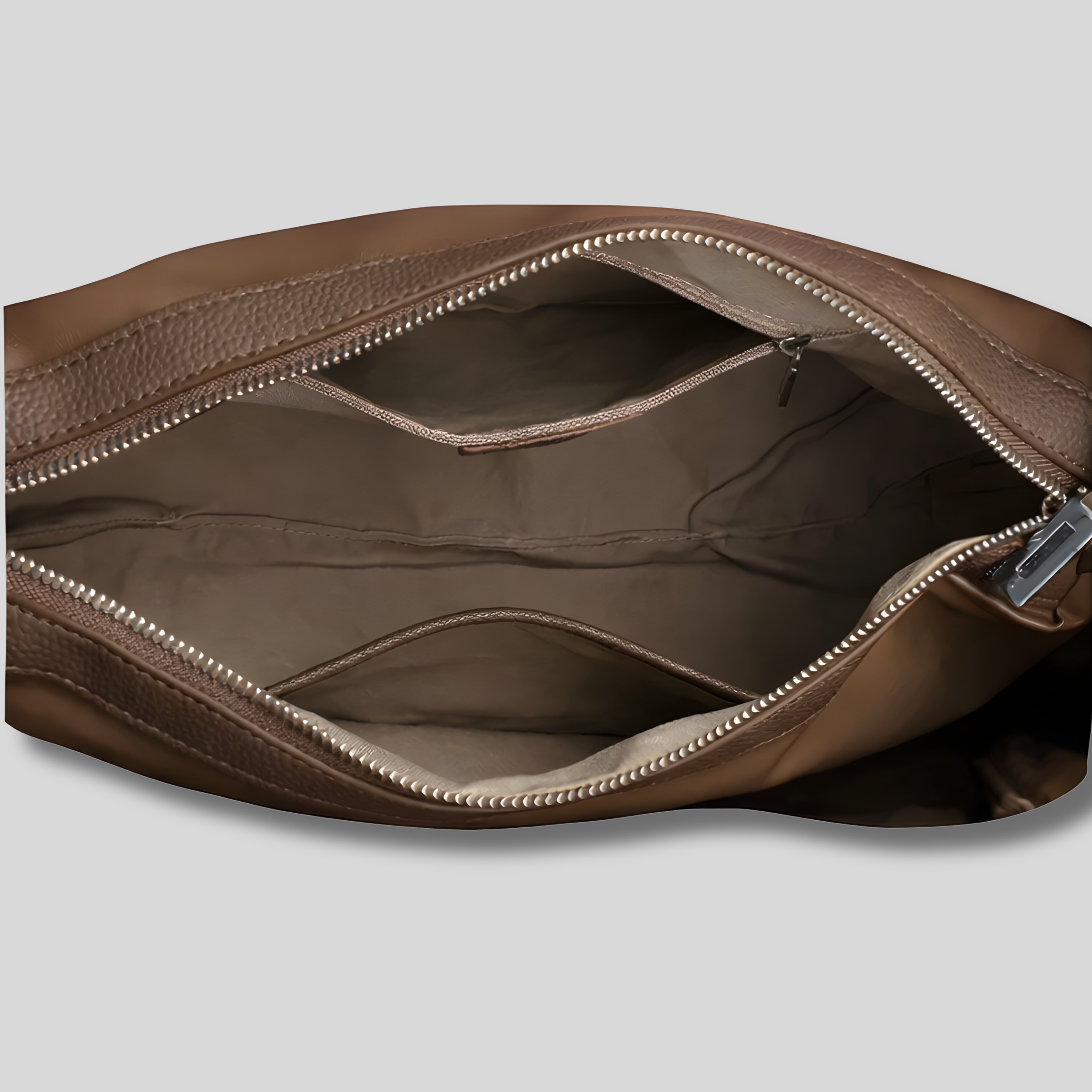 Intérieur du Sac Épaule Élirys — compartiment spacieux avec poche zippée