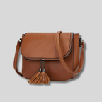 sac bandoulière marron camel vue trois quarts