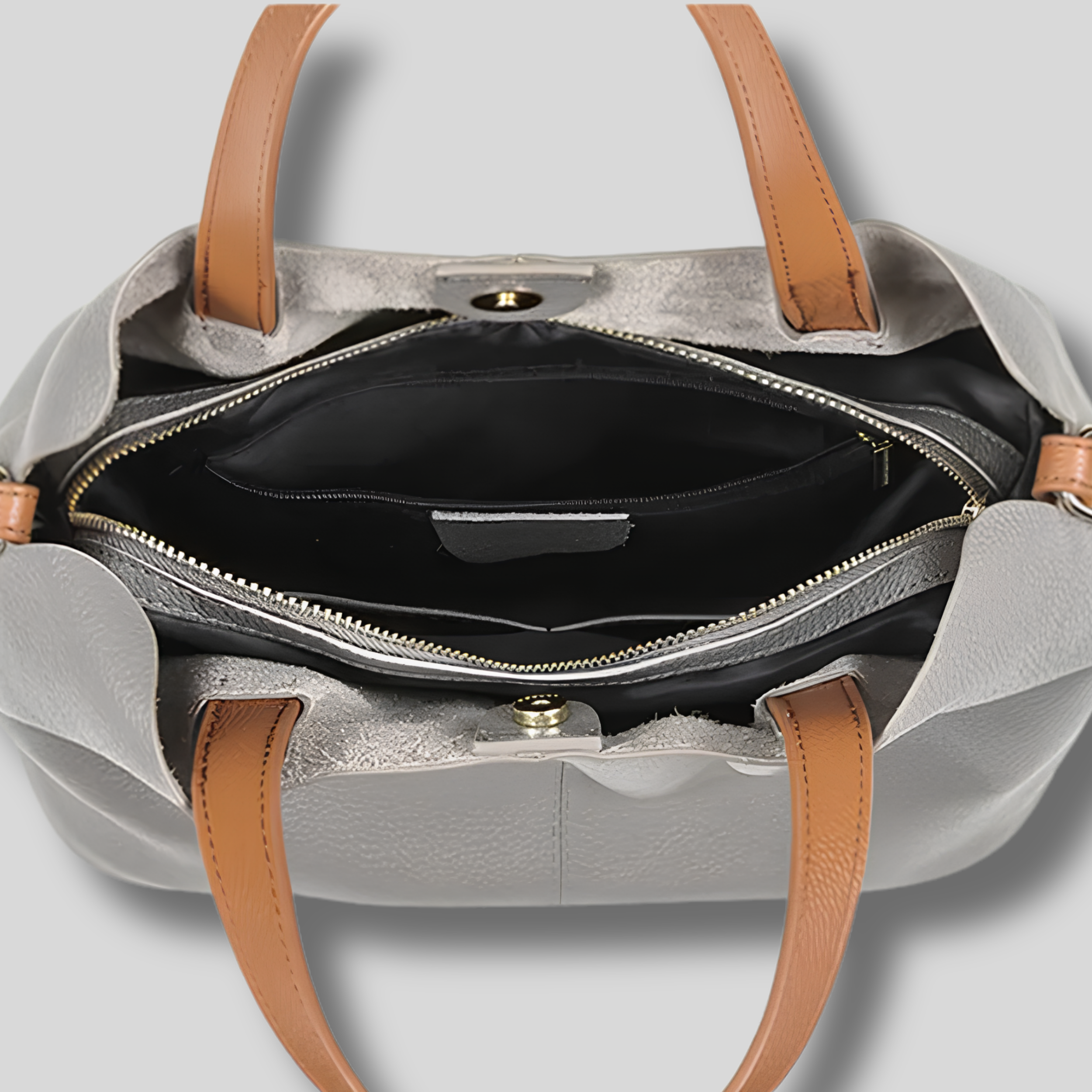 Intérieur du Sac Cabas Évoria – compartiments et poche zippée