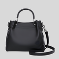 Sac seau Alméra noir en similicuir – design minimaliste vue de face