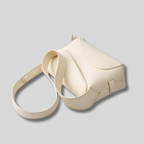 Vue arrière du Sac Bandoulière Élysande blanc en cuir véritable