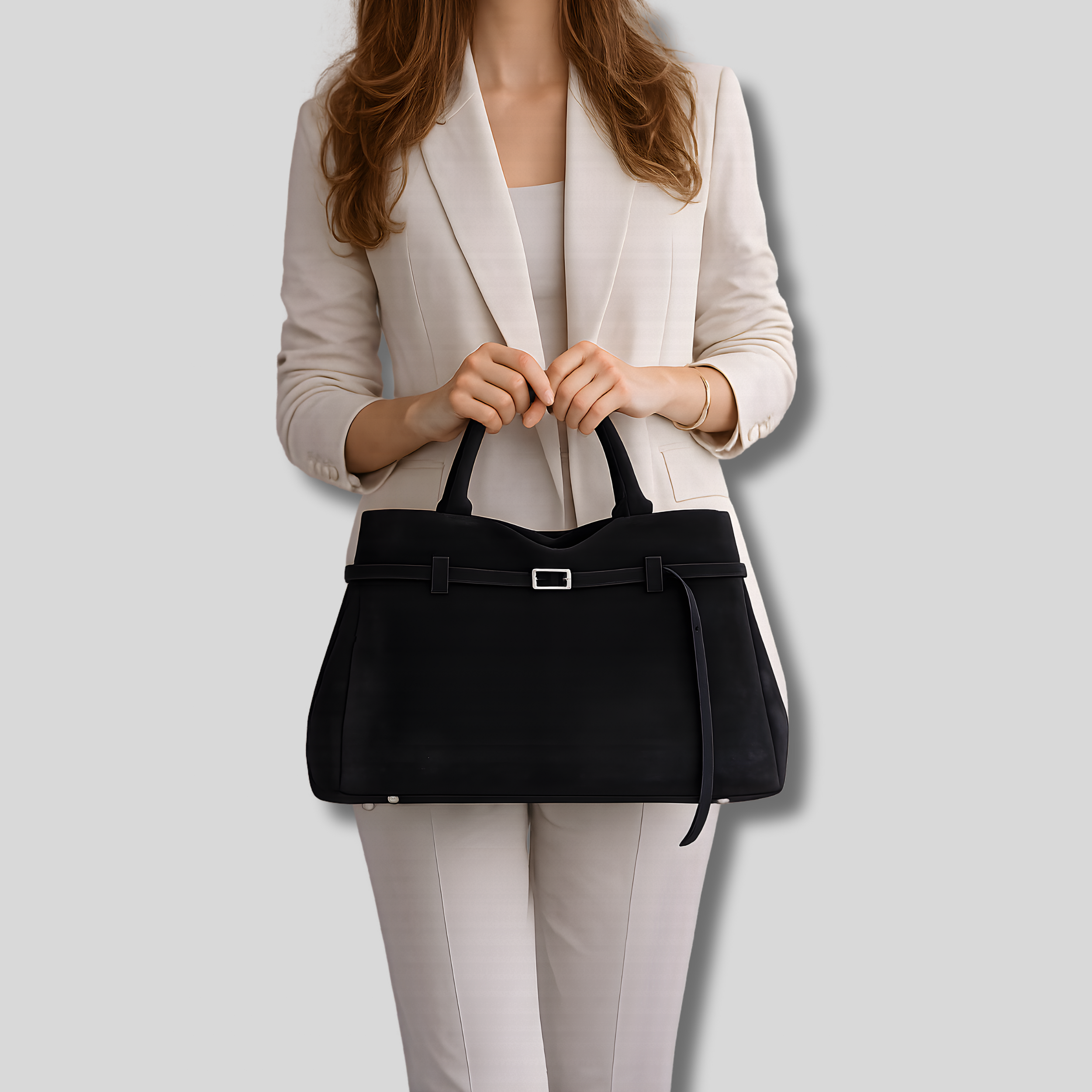 Sac cabas noir porté à la main – style raffiné pour le quotidien