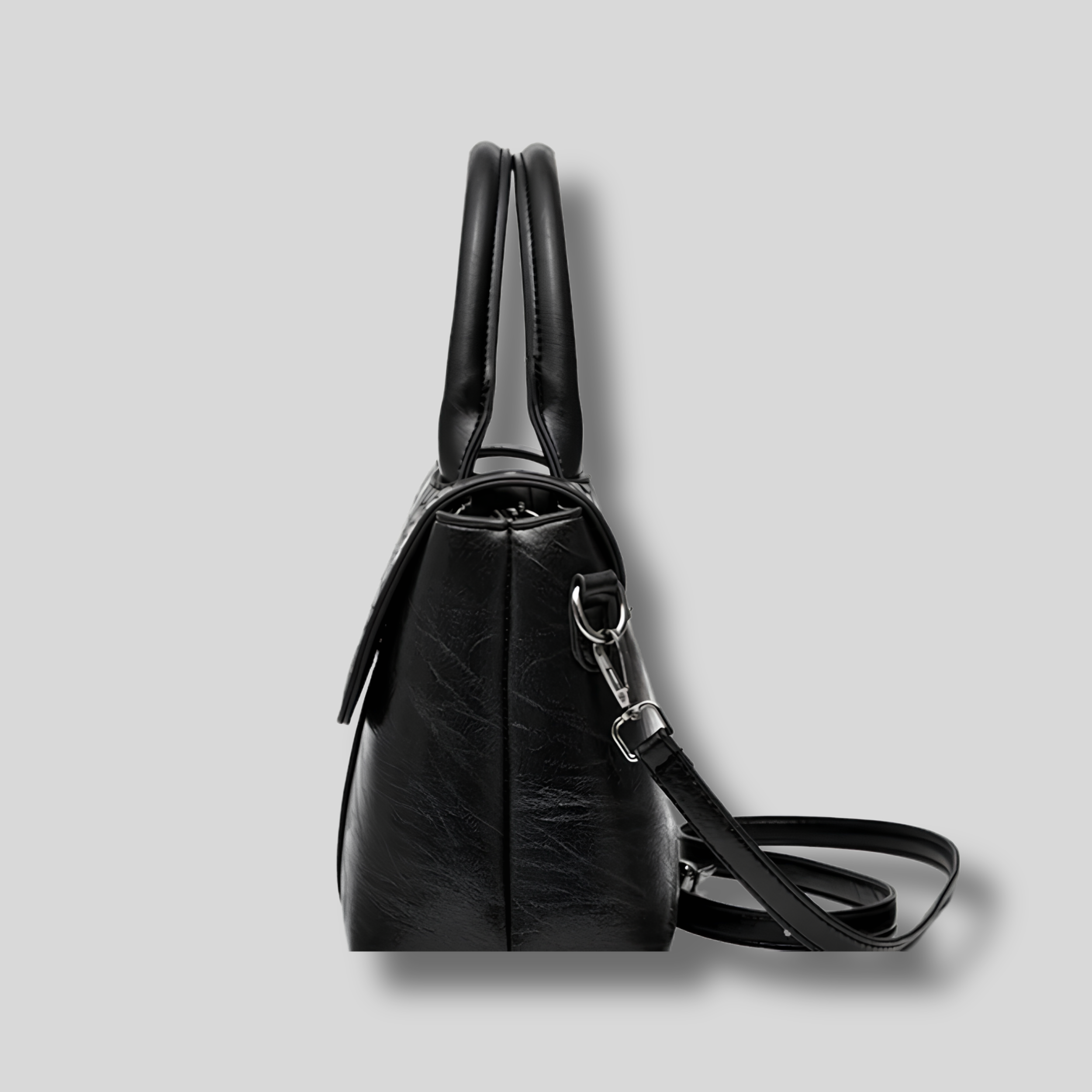 Sac Crocélya noir pour femme avec design structuré et texture effet crocodile élégante