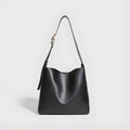 Sac cabas texturé Élégance Rétro noir en effet cuir, vue de face