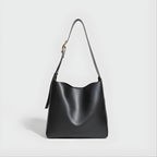 Sac cabas texturé Élégance Rétro noir en effet cuir, vue de face