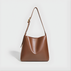Sac cabas texturé Élégance Rétro marron en effet cuir, silhouette moderne