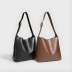 Sac cabas texturé Élégance Rétro en noir et marron, comparaison des couleurs